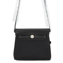 将图像加载到图库查看器中，HERMES Herbag zip Black Toile H Vache Hunter Leather Size Mini
