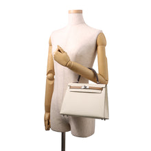 将图像加载到图库查看器中，HERMES Kelly Sellier tricolor Nata/Chai/Gris Meyer Epsom Size 25
