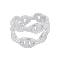 HERMES Chaine d'Ancre Double Row Ring Size 53/#13 SV925