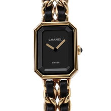 Load image into Gallery viewer, CHANEL Premiere Original Edition M H26.1mmxW20mm Stainless Steel 18KYG Leather Black DialH6951
