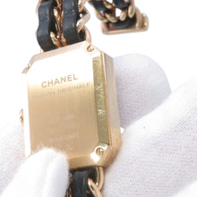 Load image into Gallery viewer, CHANEL Premiere Original Edition M H26.1mmxW20mm Stainless Steel 18KYG Leather Black DialH6951
