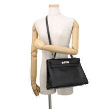 Load image into Gallery viewer, HERMES Kelly Retourne Black Chamonix Size 32
