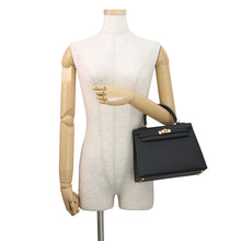 Load image into Gallery viewer, HERMES Kelly Sellier Black Epsom Size 25
