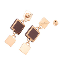 Load image into Gallery viewer, HERMES Disco Fauve Earrings Bordeaux Metal Swift Leather
