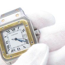将图像加载到图库查看器中，CARTIER Santos Galve LM H41mm×W29mm Stainless Steel K18YG White Dial81036283
