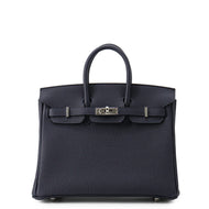 HERMES Birkin Blue Nuit Togo Leather Size 25