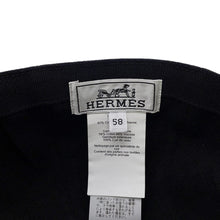 将图像加载到图库查看器中，HERMES Cap Miles Size 58 Black Cotton97% Polyurethane3%
