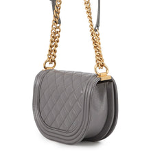 Load image into Gallery viewer, CHANEL Boy Chanel ChainShoulder Bag GrayAS3350 Caviar Leather Size Small
