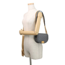 Load image into Gallery viewer, CHANEL Boy Chanel ChainShoulder Bag GrayAS3350 Caviar Leather Size Small
