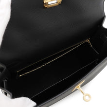 将图像加载到图库查看器中，HERMES Kelly Sellier Black Epsom Size 25
