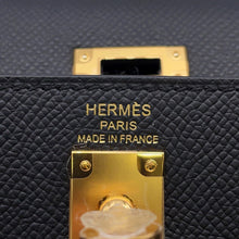 将图像加载到图库查看器中，HERMES Kelly Sellier Black Epsom Size 25
