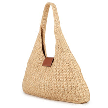 Load image into Gallery viewer, CELINE Cabas Triomphe Triangle Basket Bag Brown119772GP4.02NT Raffia Leather
