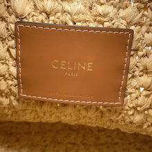 Load image into Gallery viewer, CELINE Cabas Triomphe Triangle Basket Bag Brown119772GP4.02NT Raffia Leather
