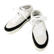 CHANEL CC Logo Sneakers Light Gray/Black/WhiteG45208 suede Size 37