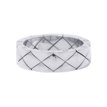 Load image into Gallery viewer, CHANEL Matelasse Ring Size 19 18K White Gold
