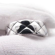 Load image into Gallery viewer, CHANEL Matelasse Ring Size 19 18K White Gold

