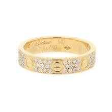 Load image into Gallery viewer, CARTIER Love Ring Small Model Pave Size 50/#10 SmallB4083350/B4083300 18K Yellow Gold
