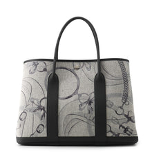 将图像加载到图库查看器中，HERMES Garden Party Gray/Black Toile H Negonda Leather Size PM
