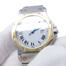 Load image into Gallery viewer, CARTIER Santos Octagon LM W30mm Stainless Steel K18YG White DialW2001583
