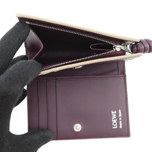 将图像加载到图库查看器中，LOEWE Knot Compact Wallet Clay/PlumCEM1NCWX01 Shiny Nappa Calf Leather
