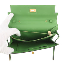 将图像加载到图库查看器中，HERMES Kelly Wallet Long To Go Vert Yucca Epsom
