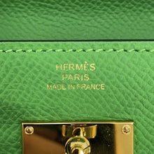 将图像加载到图库查看器中，HERMES Kelly Wallet Long To Go Vert Yucca Epsom
