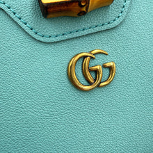 将图像加载到图库查看器中，GUCCI Bamboo Diana Zip Around Long Wallet Turquoise658634 Leather
