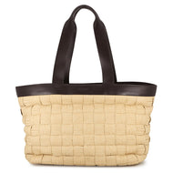 Bottega Veneta INTRECCIATO Cassette Tote Bag Natural/Fondente730874V2OC1 Raffia Leather