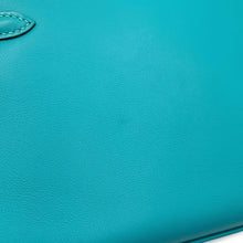 将图像加载到图库查看器中，HERMES PochetteKelly Blue Paon Swift Leather
