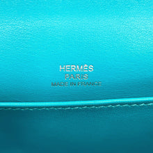 将图像加载到图库查看器中，HERMES PochetteKelly Blue Paon Swift Leather

