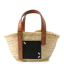 Load image into Gallery viewer, LOEWE Studio Ghibli Collaboration Dust Bunny Basket Bag Natural/Black/TanA223S93X09 Raffia Leather Size Small
