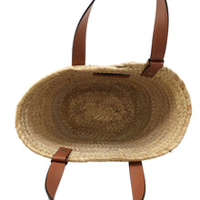 Load image into Gallery viewer, LOEWE Studio Ghibli Collaboration Dust Bunny Basket Bag Natural/Black/TanA223S93X09 Raffia Leather Size Small
