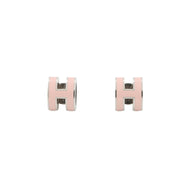 HERMES Pop Ash Earrings Size Mini Pink Metal Lacquer
