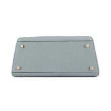 Load image into Gallery viewer, Valextra Valextra Brera 2WAY Handbag Blue GrayV5U92 Leather Size Medium
