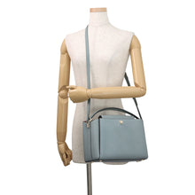 Load image into Gallery viewer, Valextra Valextra Brera 2WAY Handbag Blue GrayV5U92 Leather Size Medium
