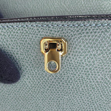 Load image into Gallery viewer, Valextra Valextra Brera 2WAY Handbag Blue GrayV5U92 Leather Size Medium
