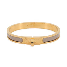 Load image into Gallery viewer, HERMES Mini Clic Kelly Bracelet Size GM Marron Glasse Metal Enamel
