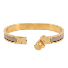 Load image into Gallery viewer, HERMES Mini Clic Kelly Bracelet Size GM Marron Glasse Metal Enamel
