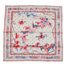 Load image into Gallery viewer, HERMES Carre 90 Wild Horse MarbleSilk Size 90 Pink / White / BlueH004274S Silk100%
