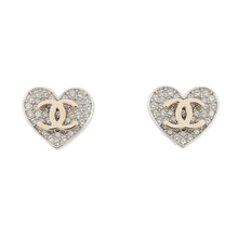 Load image into Gallery viewer, CHANEL CC Logo Heart EarringsABH084-B23473-U7518 Metal Rhinestone
