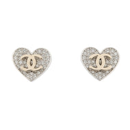 CHANEL CC Logo Heart EarringsABH084-B23473-U7518 Metal Rhinestone