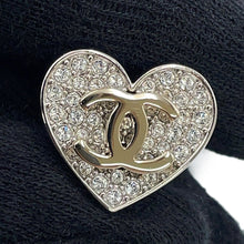 将图像加载到图库查看器中，CHANEL CC Logo Heart EarringsABH084-B23473-U7518 Metal Rhinestone
