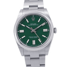 将图像加载到图库查看器中，ROLEX Oyster Perpetual W41mm Stainless Steel Green Dial124300
