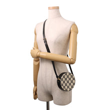 将图像加载到图库查看器中，CELINE Triomphe Round Purse Shoulder Bag Black/Ivory10G812CR1.38NO Canvas Leather
