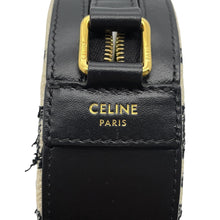 将图像加载到图库查看器中，CELINE Triomphe Round Purse Shoulder Bag Black/Ivory10G812CR1.38NO Canvas Leather
