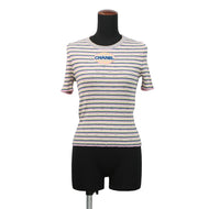 CHANEL CHANEL logo short-sleeved knit Size 38 Pink/MulticolorP79242 70% Cotton, 30% Paper