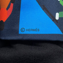 将图像加载到图库查看器中，HERMES Twilly Figures Libres Marine/Vert/Multicolor Silk100%
