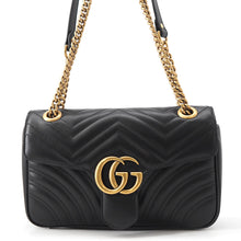 Load image into Gallery viewer, GUCCI GG Marmont ChainShoulder Bag Black443497 213317 Leather Size Medium
