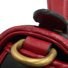Load image into Gallery viewer, GUCCI GG Marmont Mini Top Handle Bag Black/Red583571 Leather
