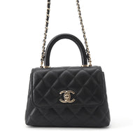 CHANEL Matelasse Coco Handle 2WAYHandbag BlackAP4244 Caviar Leather Size Mini mini